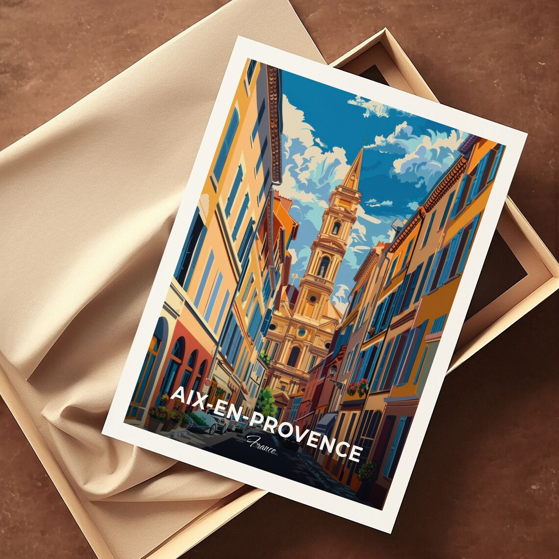 Aix-en-Provence Cathedral Saint-Sauveur Ochre Street France Poster - Image 3