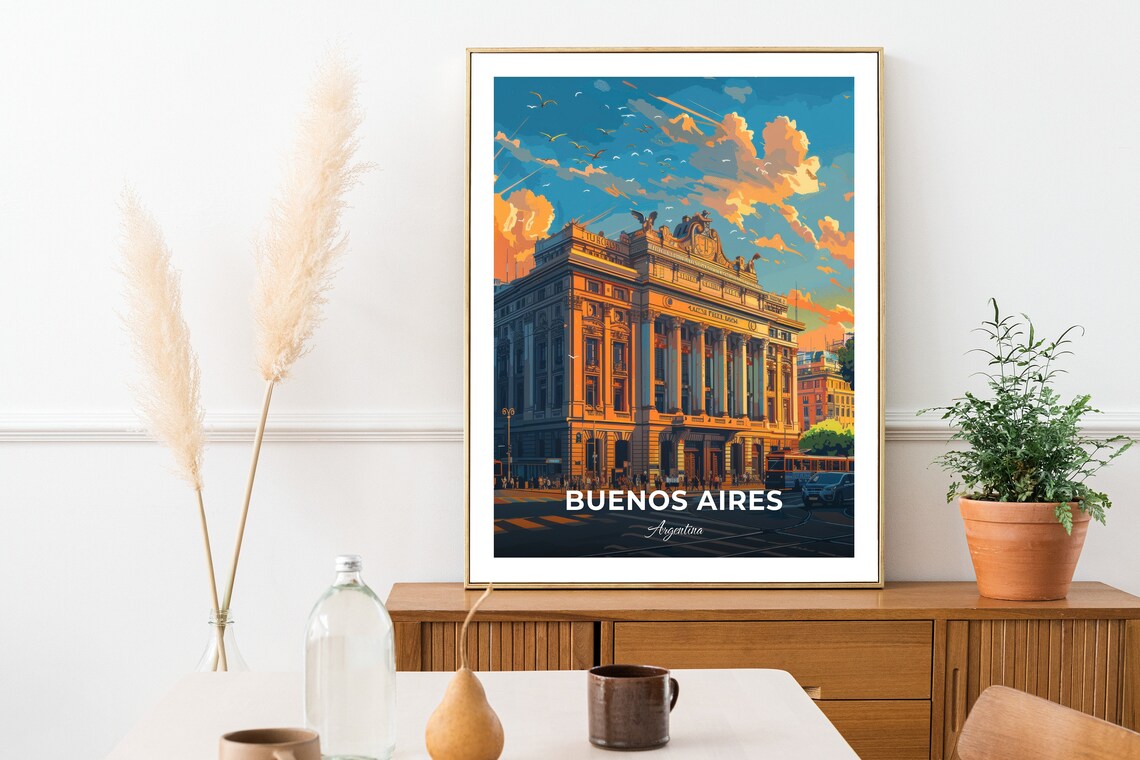 Buenos Aires Teatro Colon Opera House Golden Facade Argentina Travel Poster - Image 2