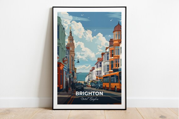 Brighton United Kingdom The Lanes Street Scene Sea View Sunny Poster