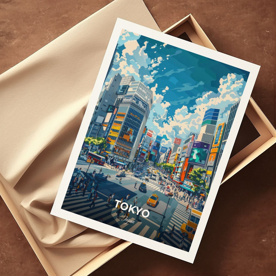 Tokyo Japan Shibuya Crossing Busy City Street View Scene Poster - Image 3