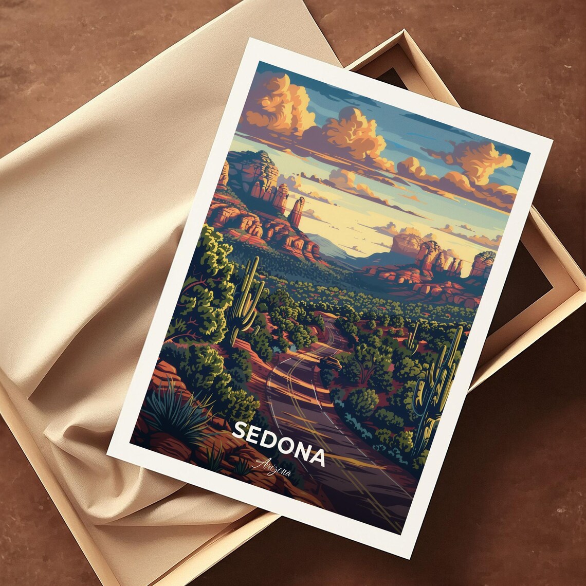 Sedona Arizona Red Rock Scenic Byway Desert Road Travel Poster - Image 4