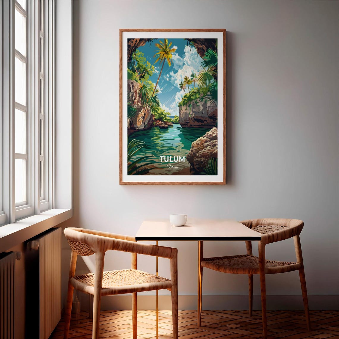 Tulum Mexico Jungle Lagoon Turquoise Water Palms Travel Poster - Image 3