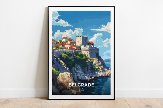 Belgrade Fortress Serbia Riverside Citadel View Travel Poster