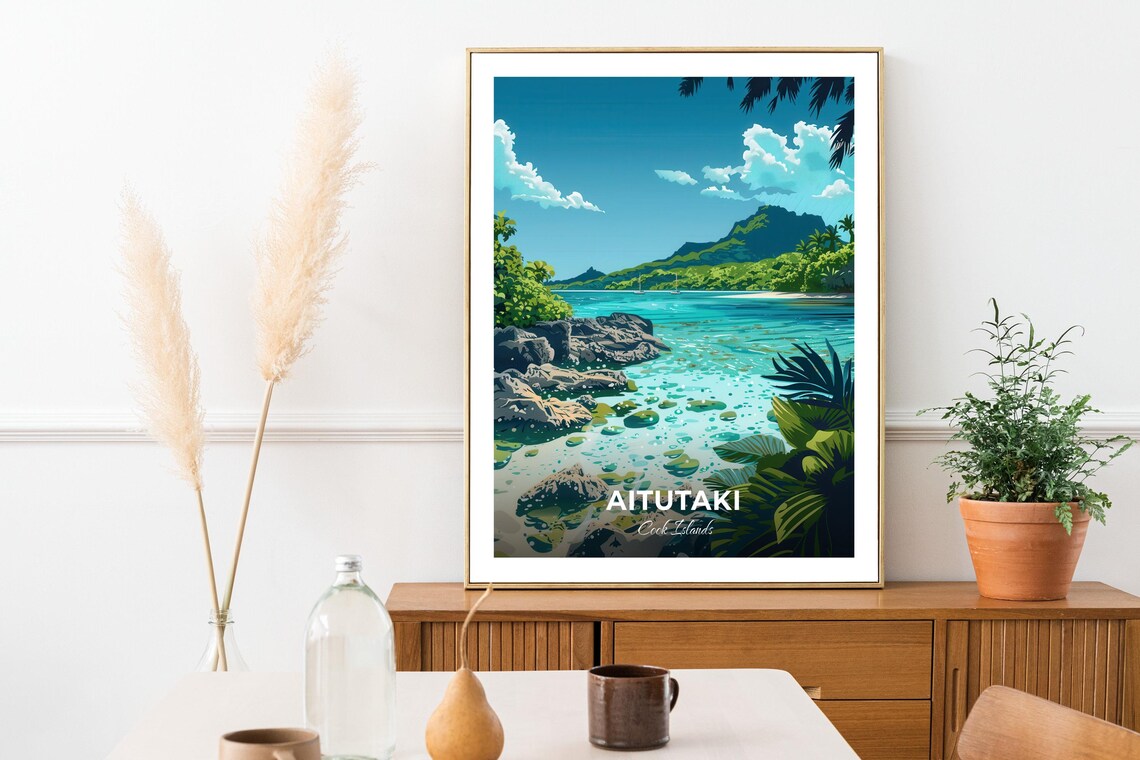 Aitutaki Cook Islands Lagoon Island Tropical Coral Reef Poster - Image 3