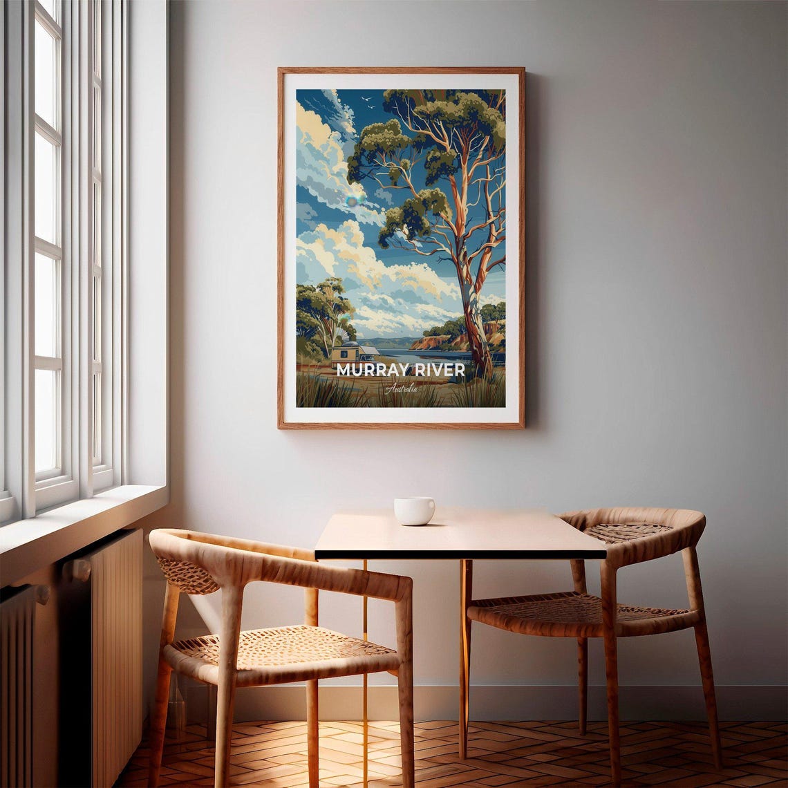 Murray River Travel Poster Camping Site City Print Cityscape Artwork Birthday Wedding Gift Wall Art Location Print Home Decor - Image 2