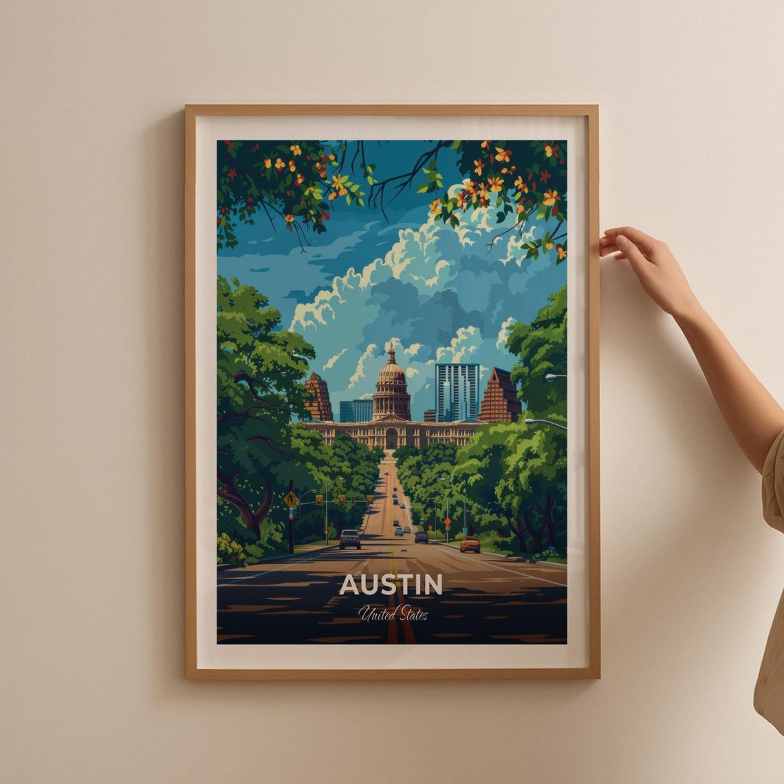 Austin Texas State Capitol Building Downtown Skyline Travel Poster - Image 2