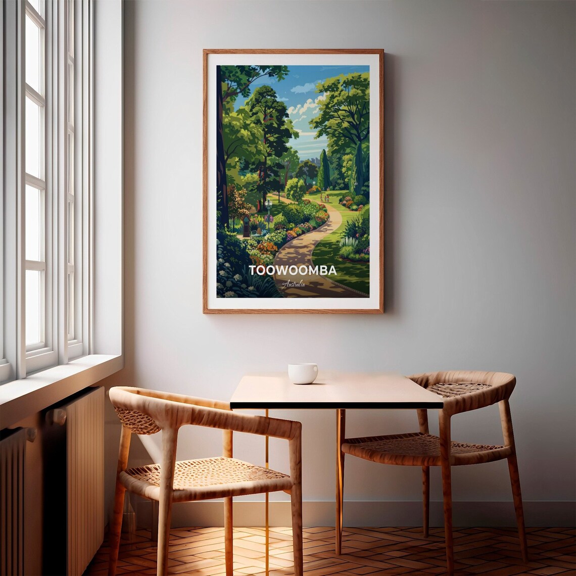 Toowoomba Australia Lush Garden Park Path With Flower Beds Poster - Image 2