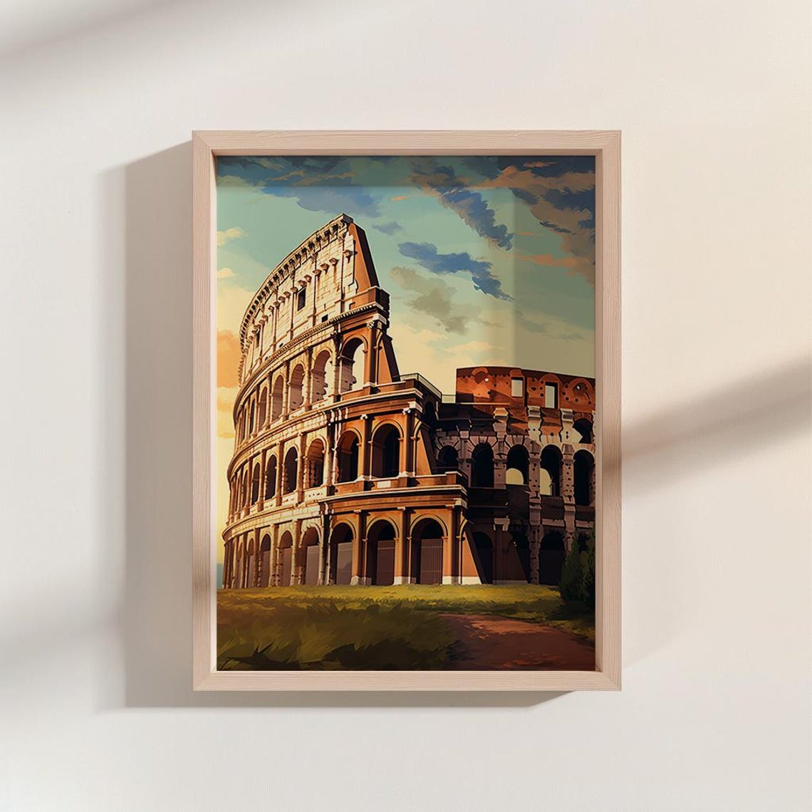 Gouache Style Colosseum Poster Print Wall Art