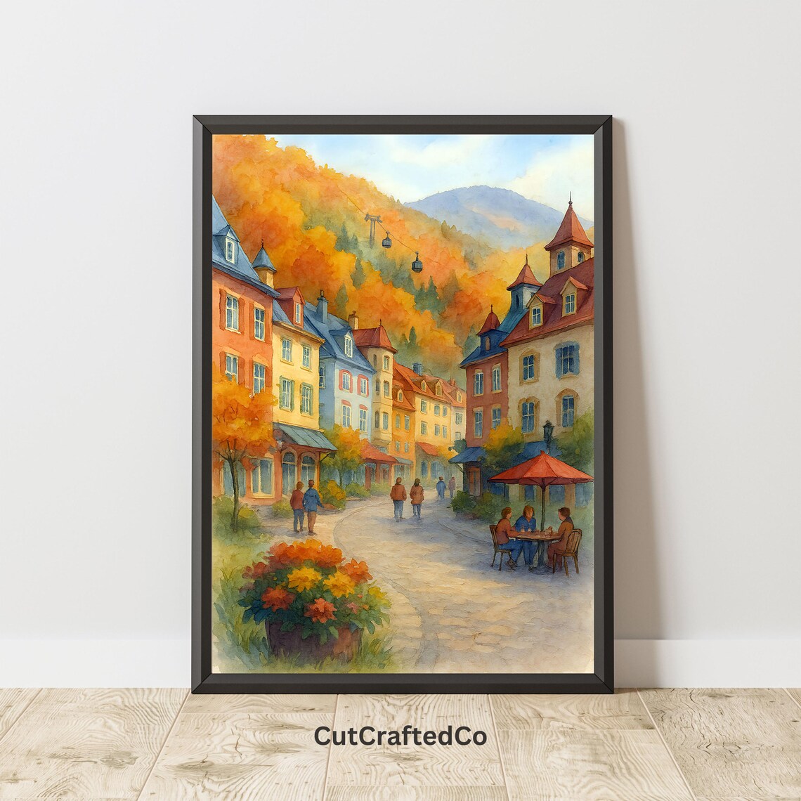 Monttremblant Autumn Travel Poster, French Country