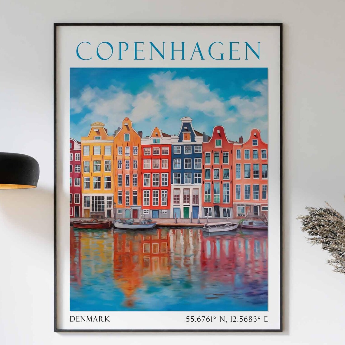 Copenhagen Denmark Colorful Nyhavn Waterfront Row Houses Poster