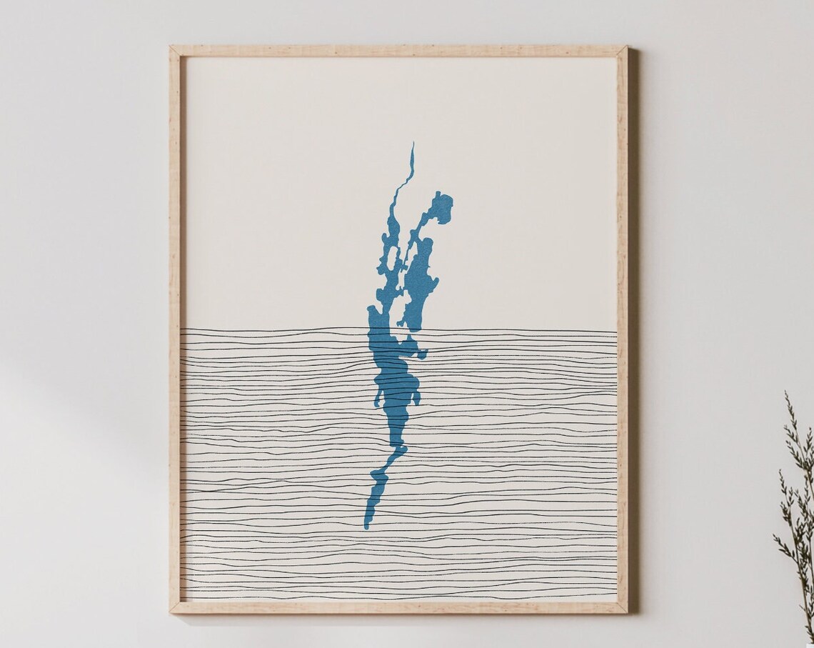 Lake Champlain Boho Art Print, Lakehouse Decor