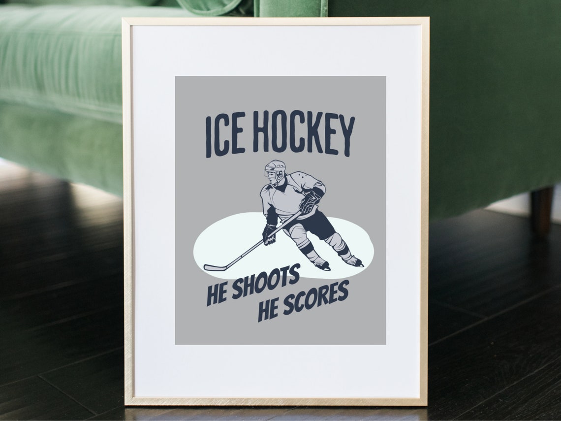 Sports Art Print For Boys Room Or Teen Room Hockey Fan Wall Decor Man Cave Sport Print Gift For Sports Fan Hockey Player Art Print Pdf - Image 3