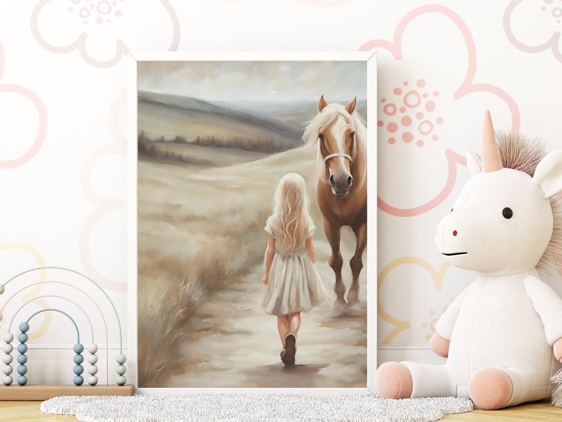 Horse Art for Girls Room, Farmhouse Art Print - Image 3