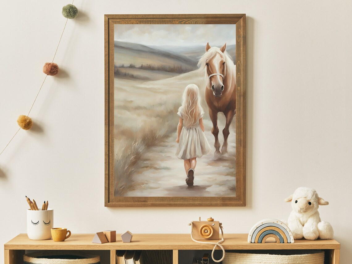 Horse Art for Girls Room, Farmhouse Art Print - Image 4