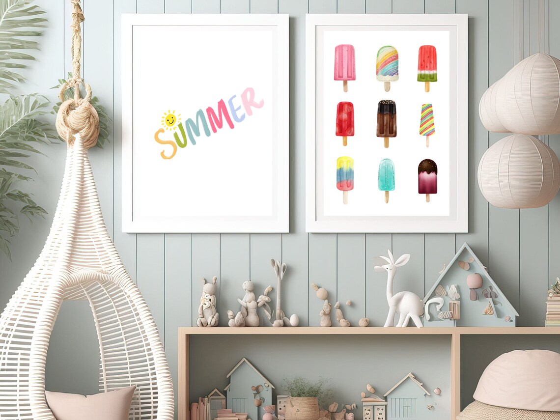 Colourful Popsicle Kids Room Decor Art Print - Image 3
