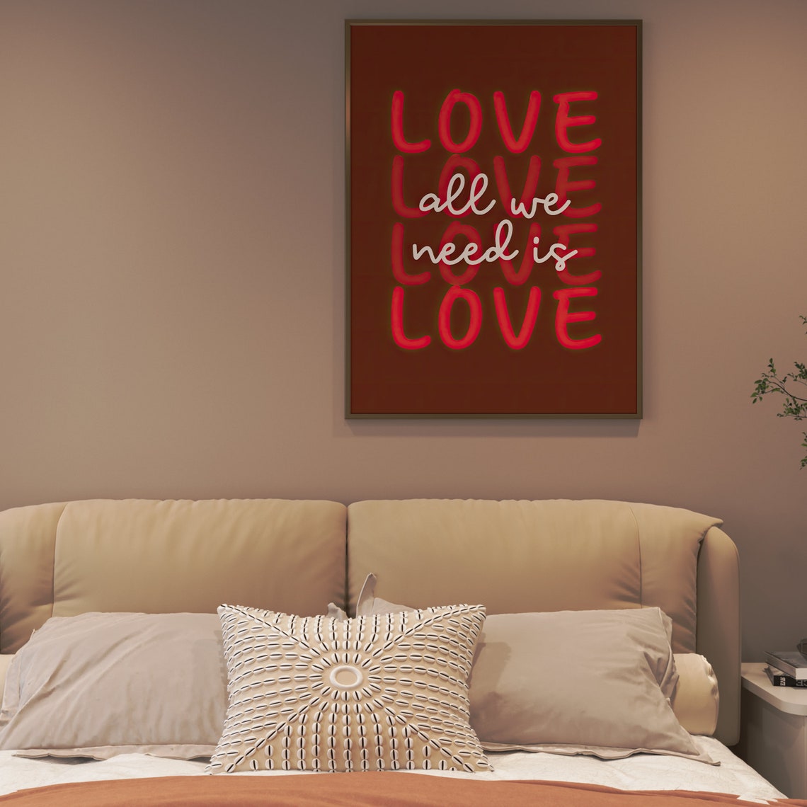 All We Need Is Love Bold Red Typography Retro Love Quote Poster - Image 2
