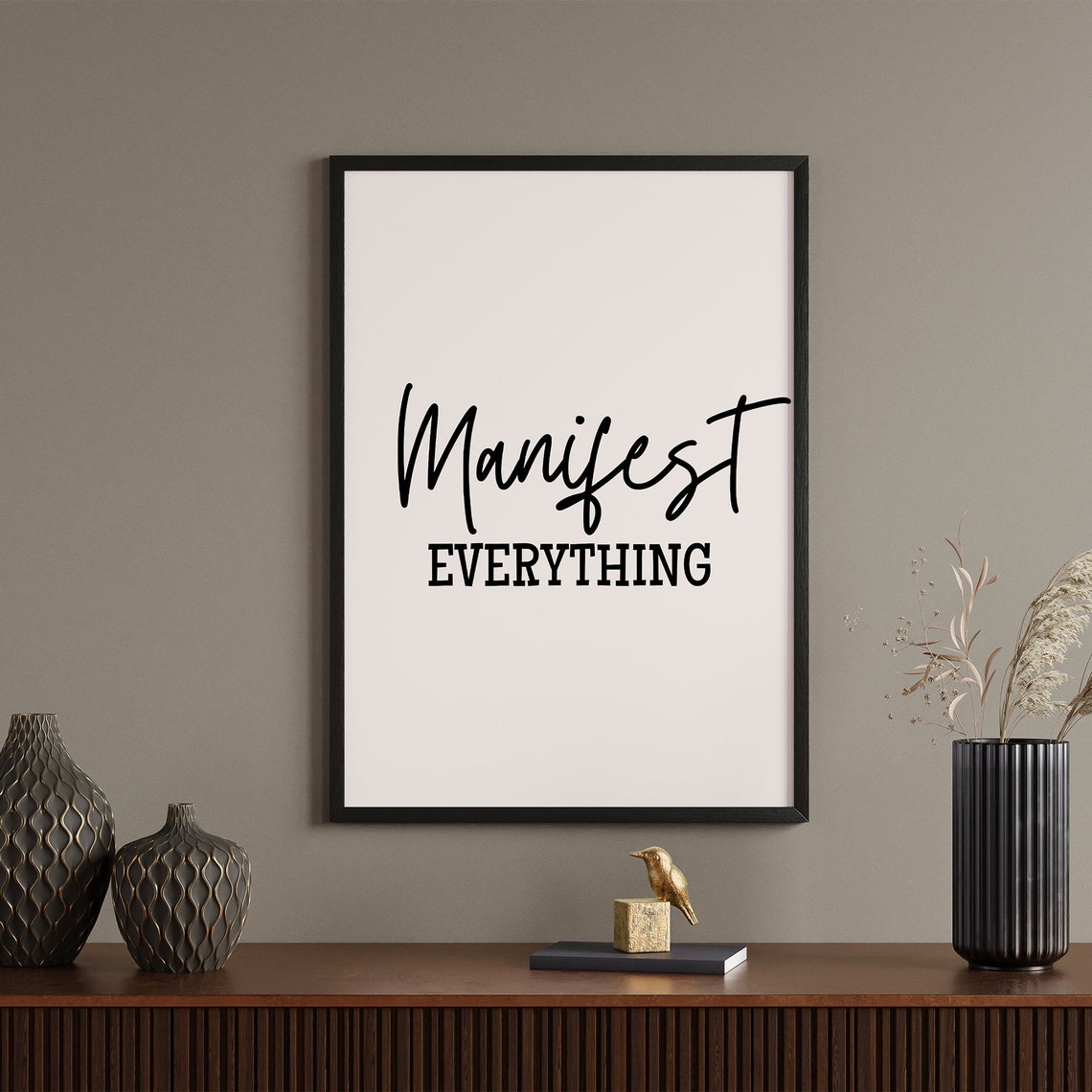 Manifest Everything Script Typography Motivational Decor Poster - Image 4