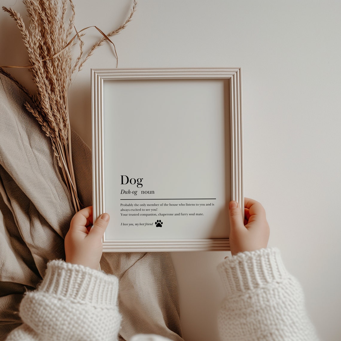 Dog Definition Dictionary Style Noun Sentimental Gift Poster - Image 4
