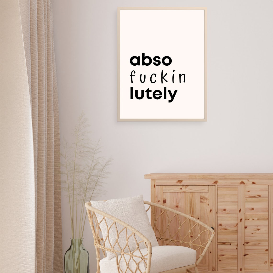 Abso Fuckin Lutely Sarcastic Funny Quote Minimalist Typography Poster - Image 4