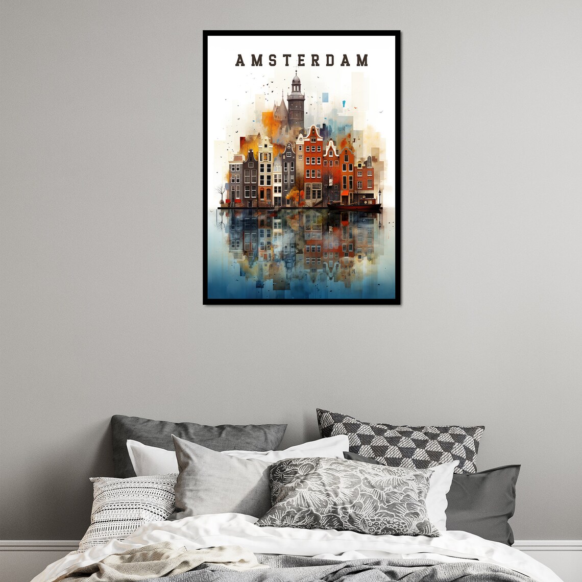 Amsterdam Poster Netherlands Poster Amsterdam Travel Retro Poster Europe Poster Vintage Amsterdam Print Amsterdam Vintage Travel Poster - Image 5