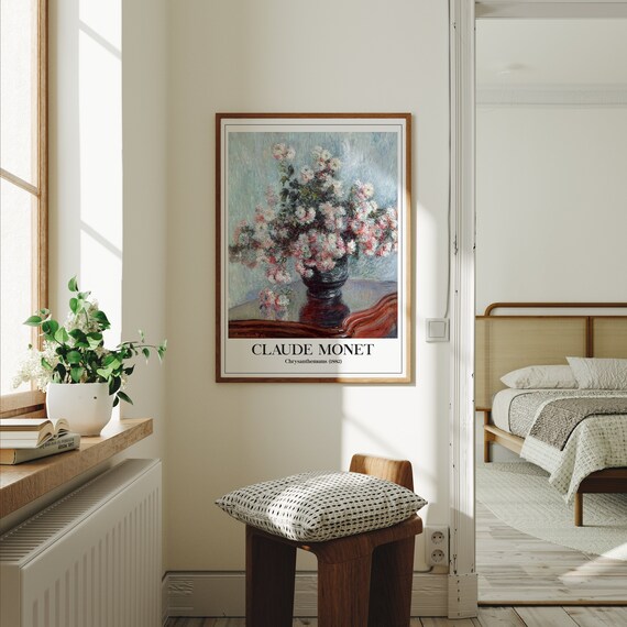 Claude Monet Chrysanthemums Painting Monet Print Exhibition Poster