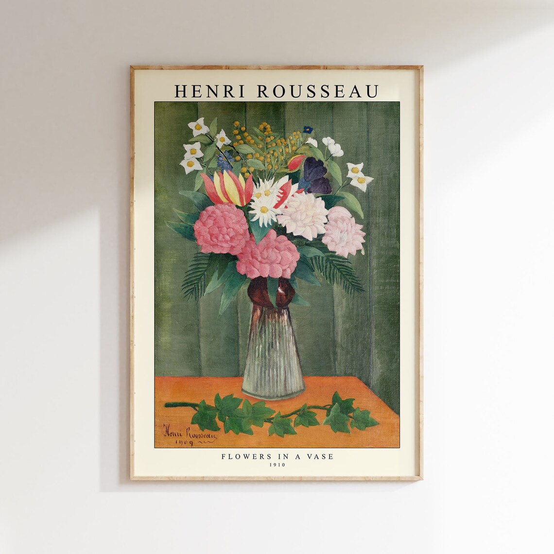 Henri Rousseau Flowers In A Vase 1910 Botanical Bouquet Poster - Image 2