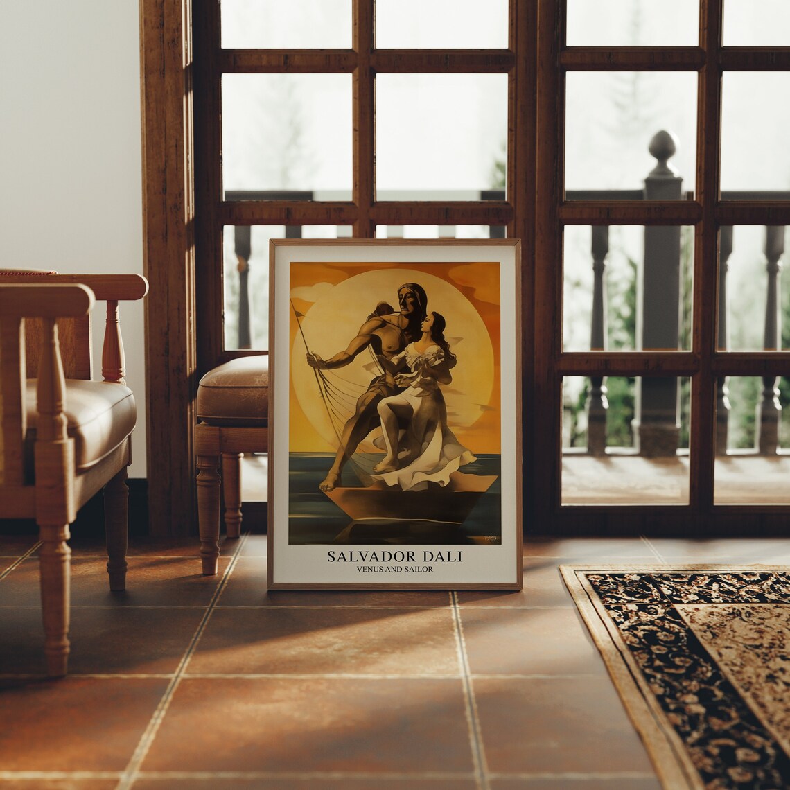 Salvador Dali Venus And Sailor Golden Sunset Surreal Art Poster