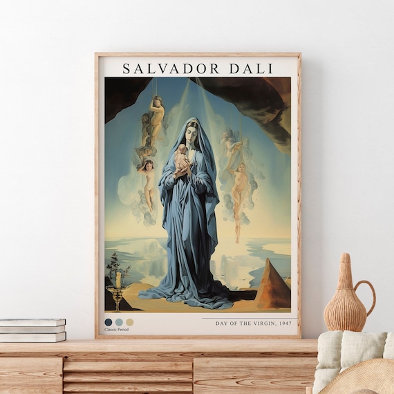 Salvador Dali Day Of The Virgin 1947 Blue Madonna Surreal Art Poster