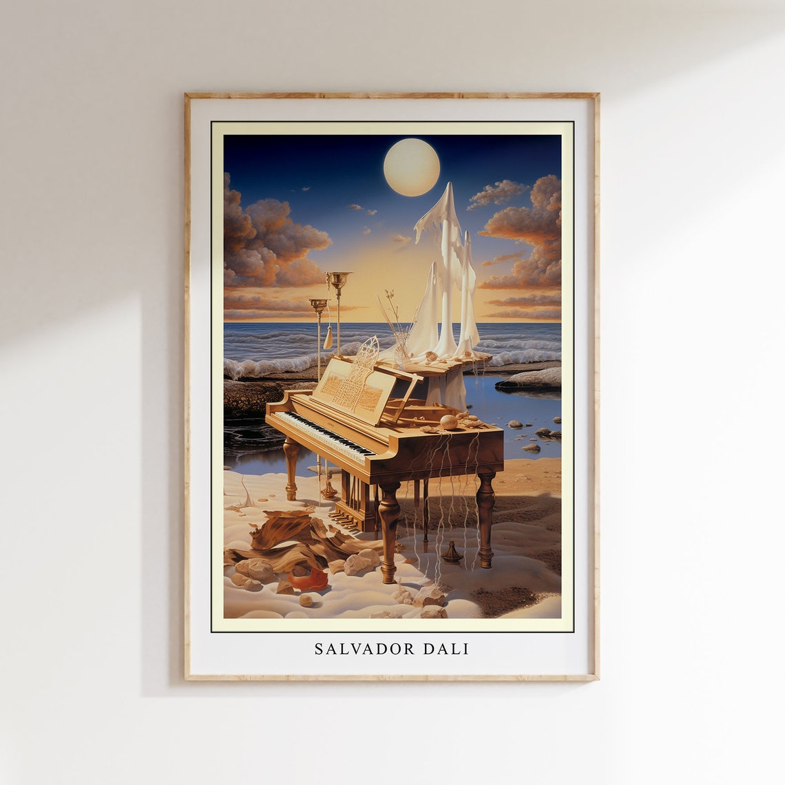 Salvador Dali Surreal Piano Beach Ocean Dream Landscape Poster - Image 2