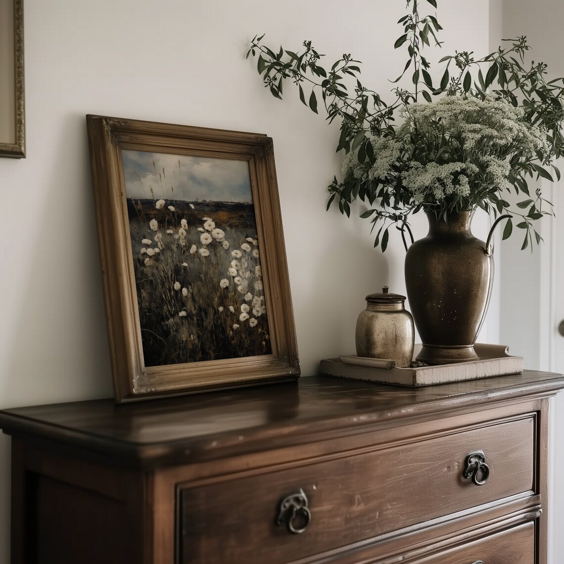 Moody Wildflower Landscape Vintage Art Print - Image 5