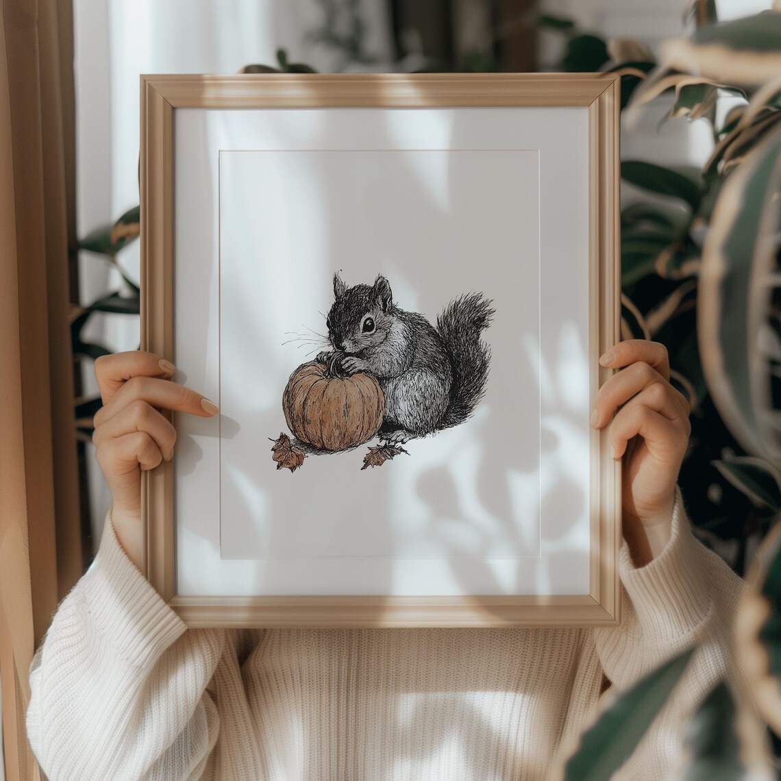 Squirrel Pumpkin Illustration, Cute Halloween Decor - Image 5