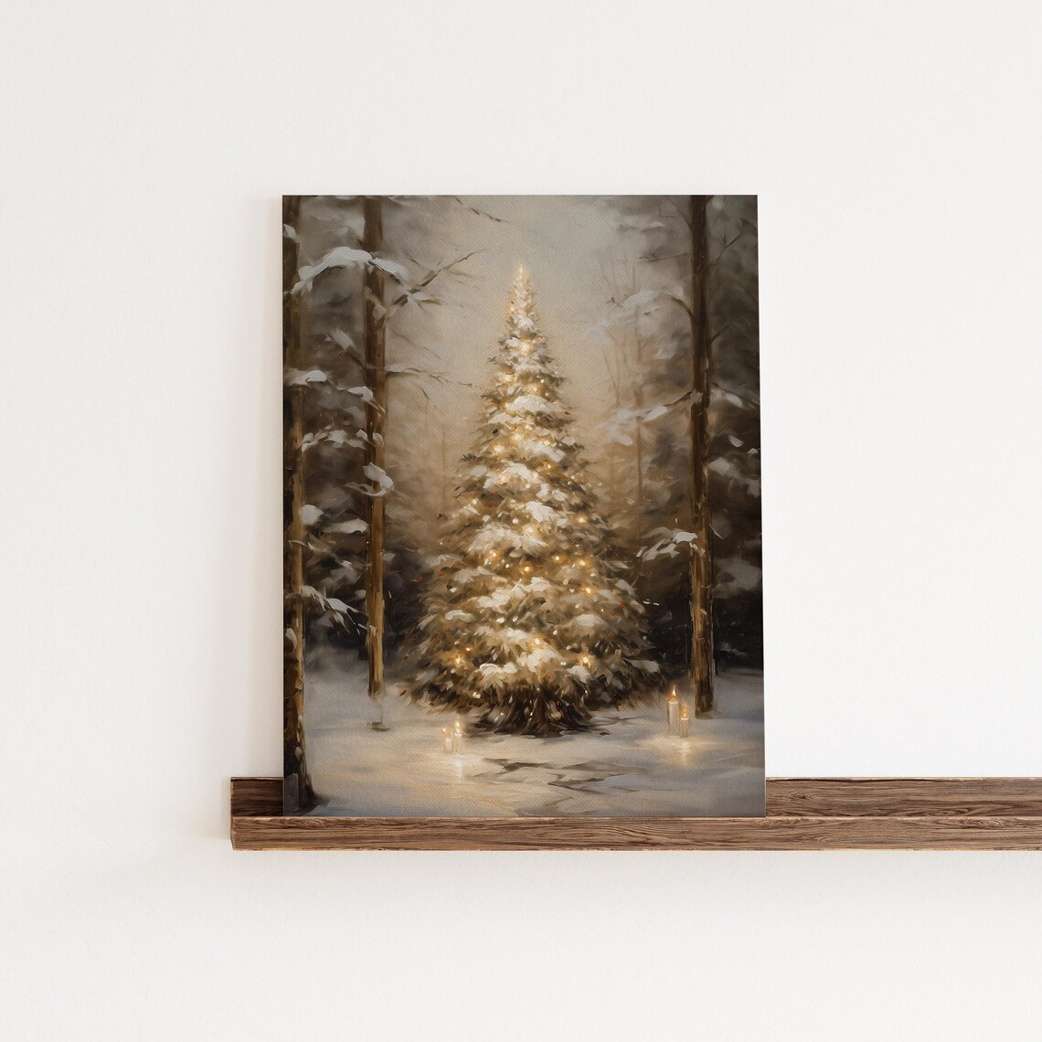 Winter Tree Vintage Wall Art, Snowy Forest Print - Image 2