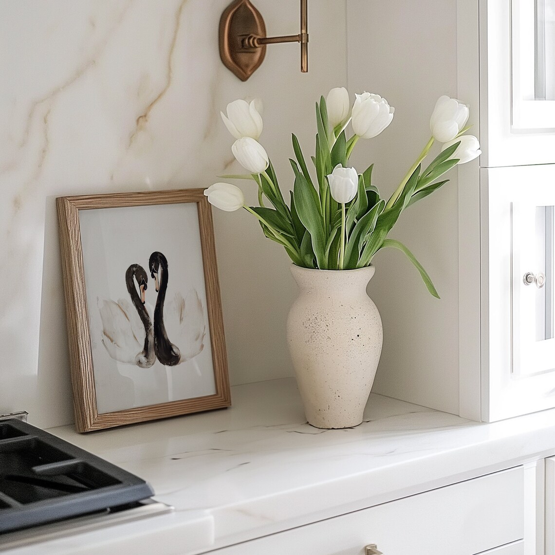 Swan Wall Art Print, Vintage Neutral Farmhouse - Image 2