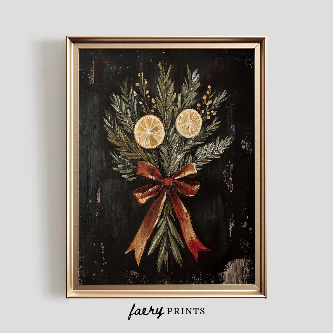 Christmas Citrus Pine Print, Rustic Holiday Decor - Image 5