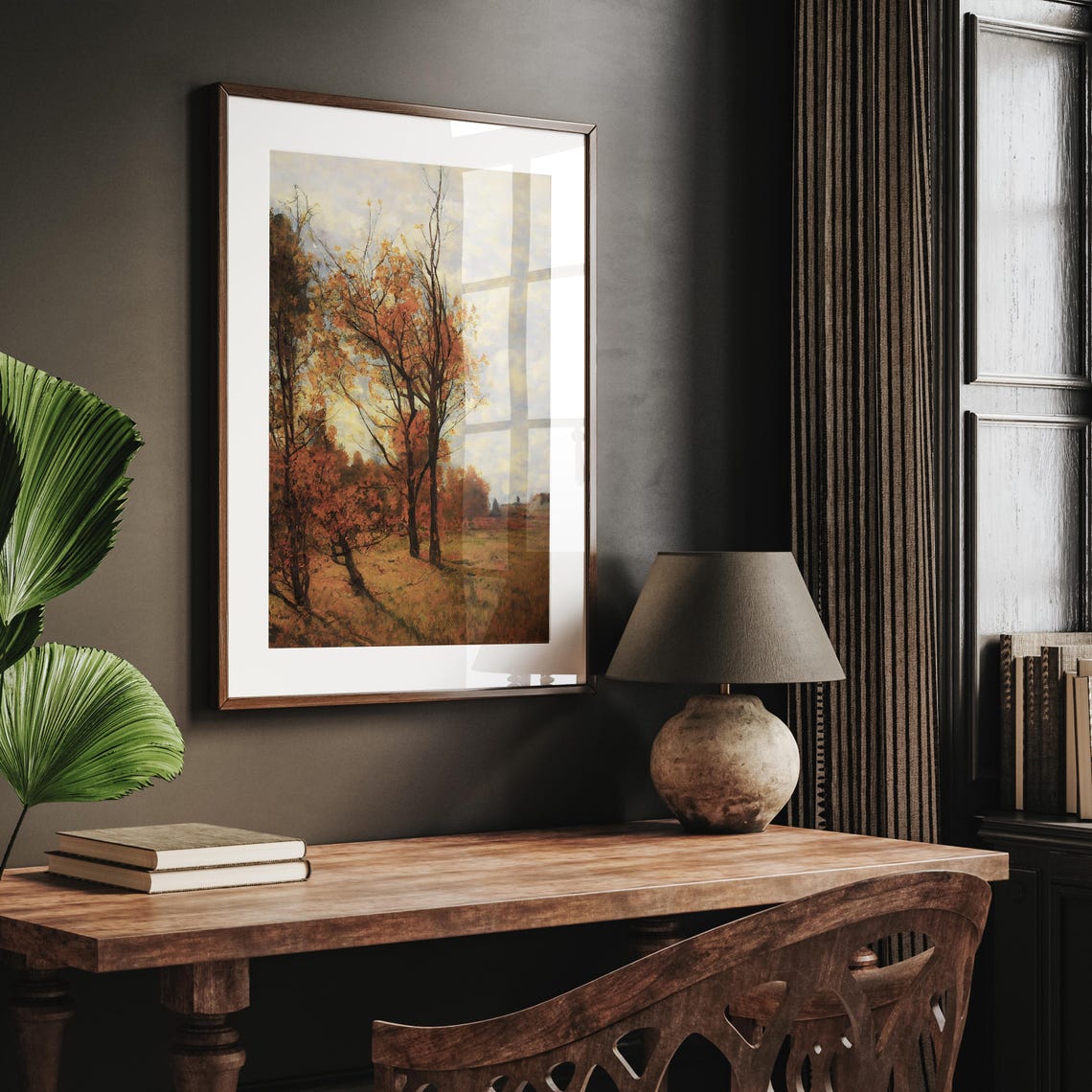 Autumn Trees Orange Foliage Vintage Landscape Oil Painting Poster - Image 4
