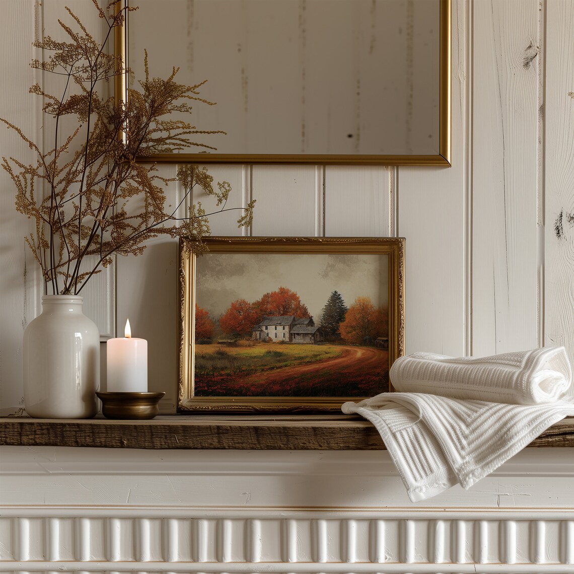 Autumn Landscape Art Print, Rustic Farmhouse Decor - Image 4