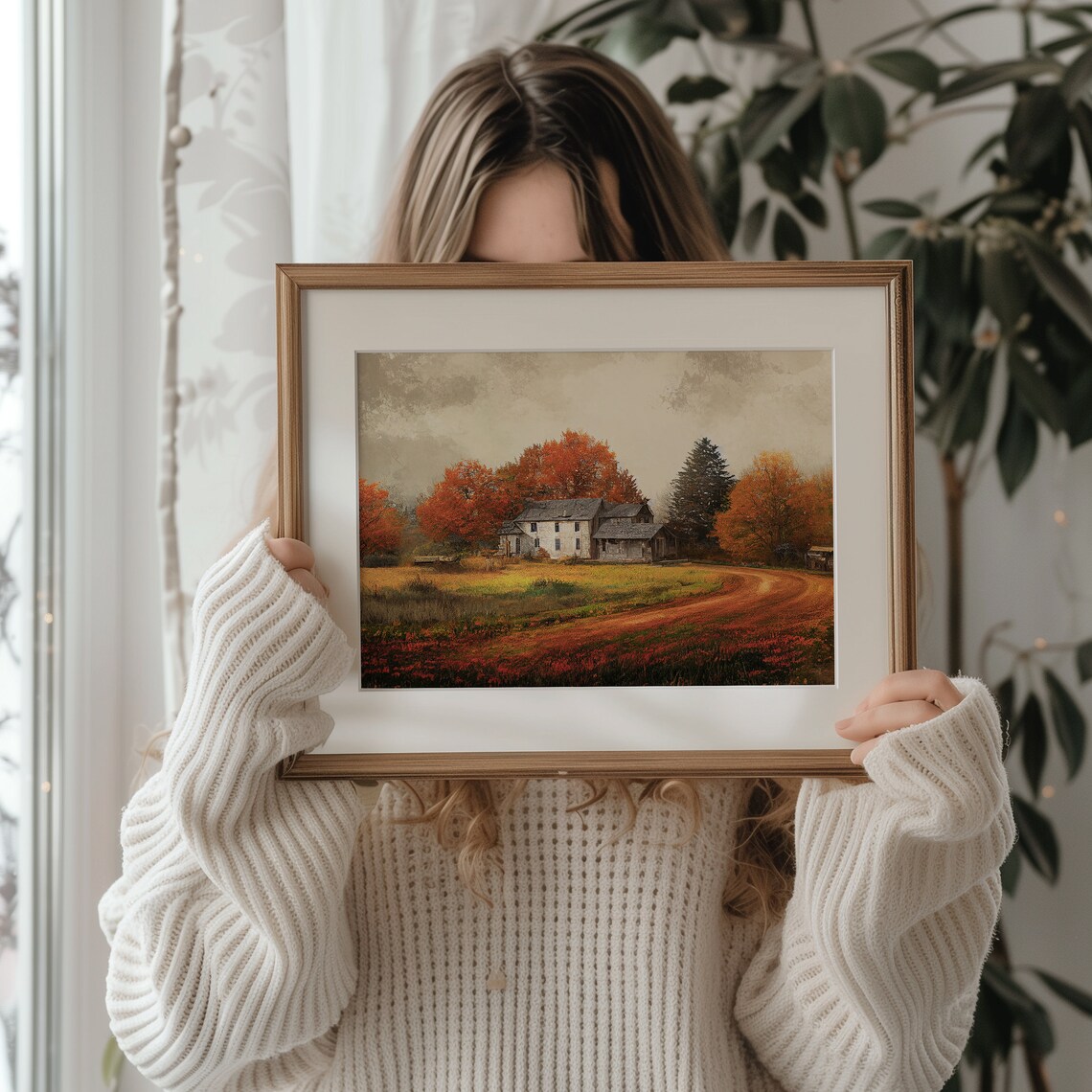 Autumn Landscape Art Print, Rustic Farmhouse Decor - Image 3