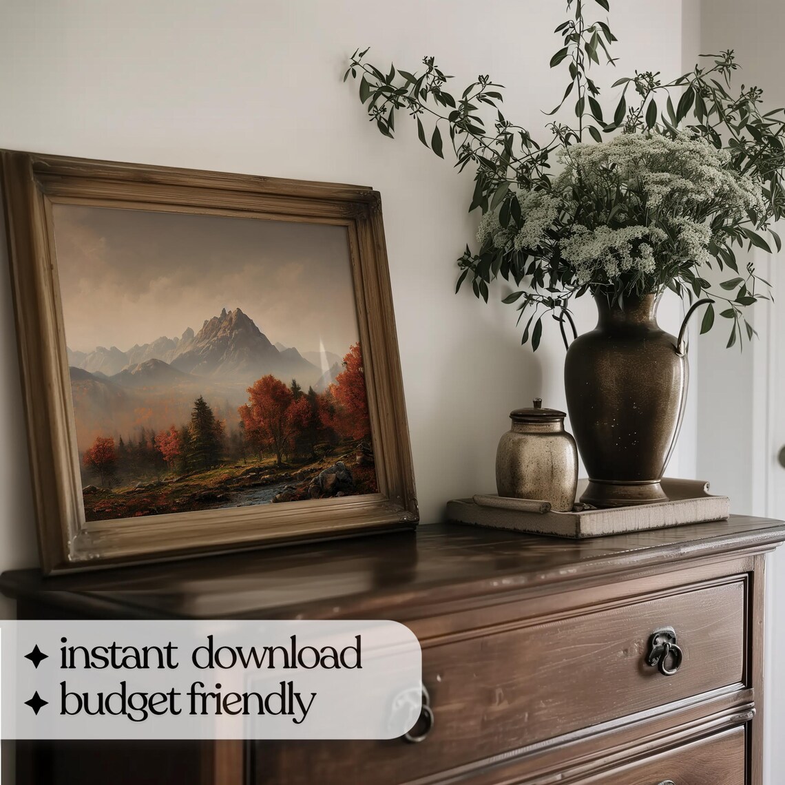 Fall Landscape Art Print, Autumn Mountain Scene - Image 5