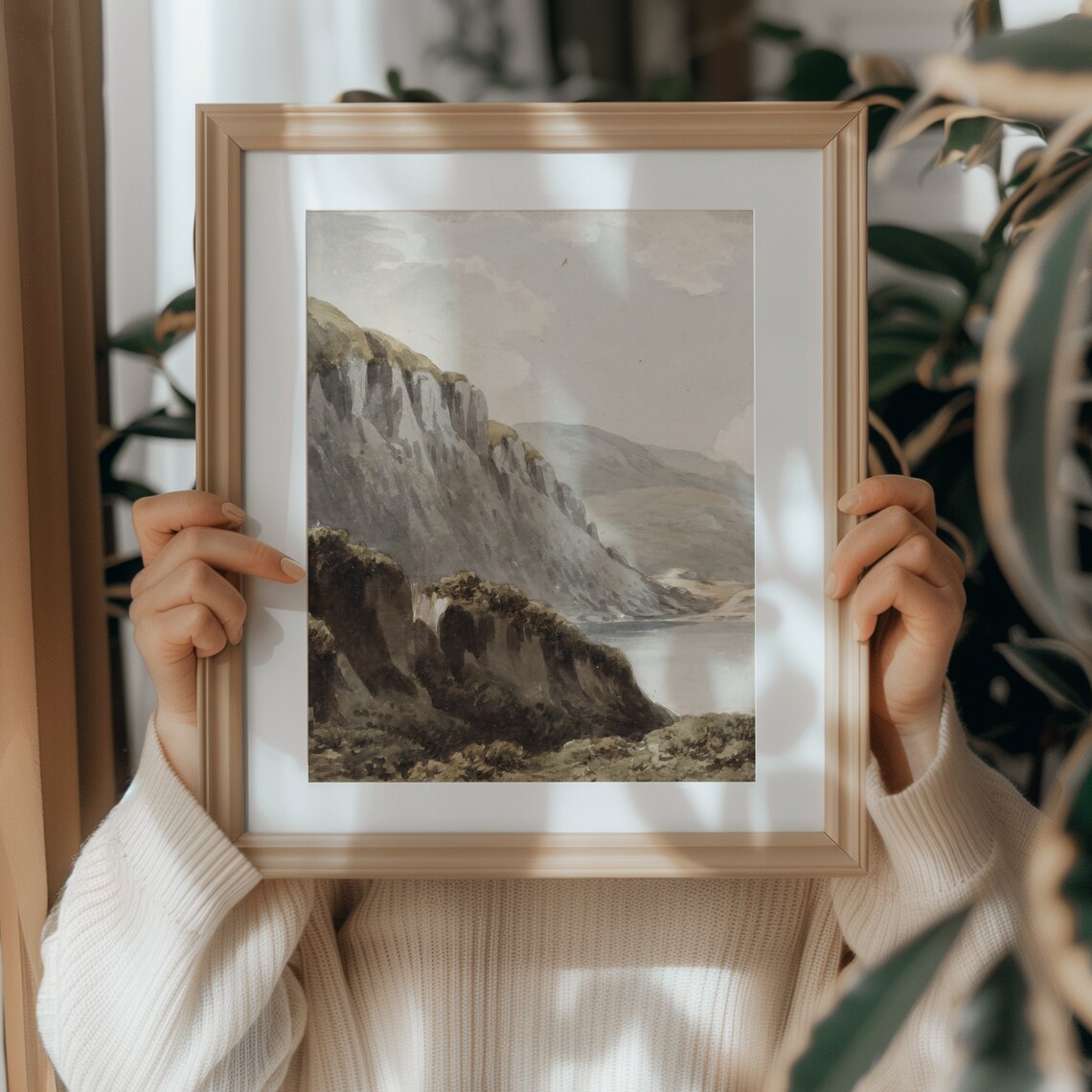 Rustic Landscape Print, Vintage Mountainside Wall Art - Image 2
