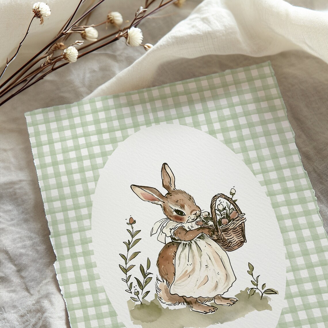 Rabbit Illustration Print, Cottagecore Nursery Decor - Image 4