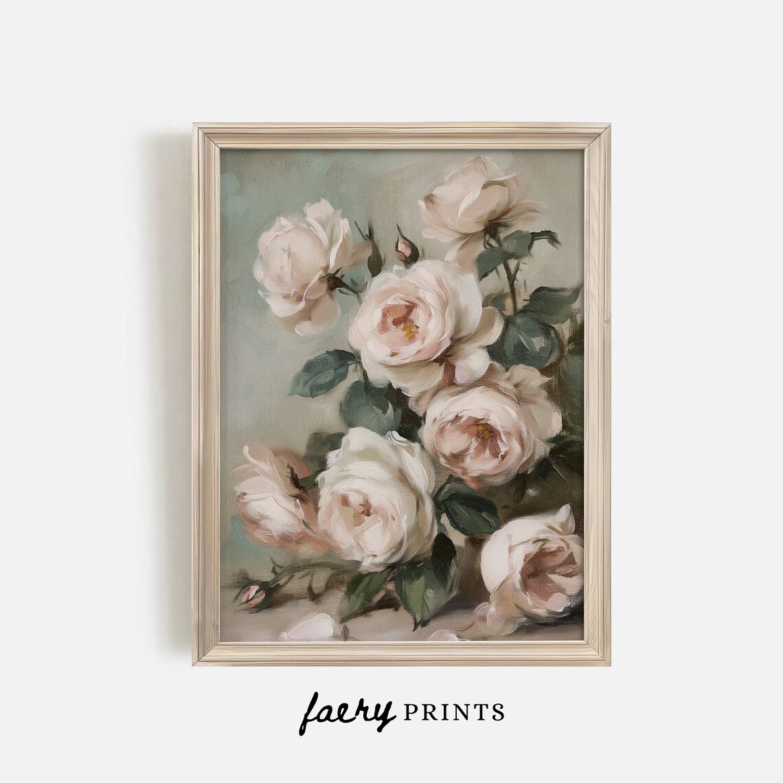 Pink Roses Vintage Romantic Wall Art Print - Image 2