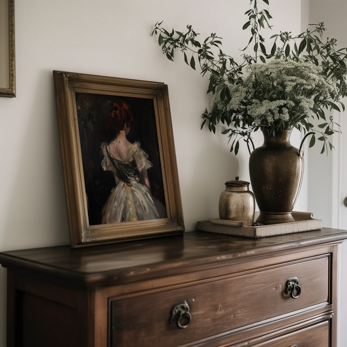 Moody Portrait Woman Vintage Dark Academia Art Print - Image 5