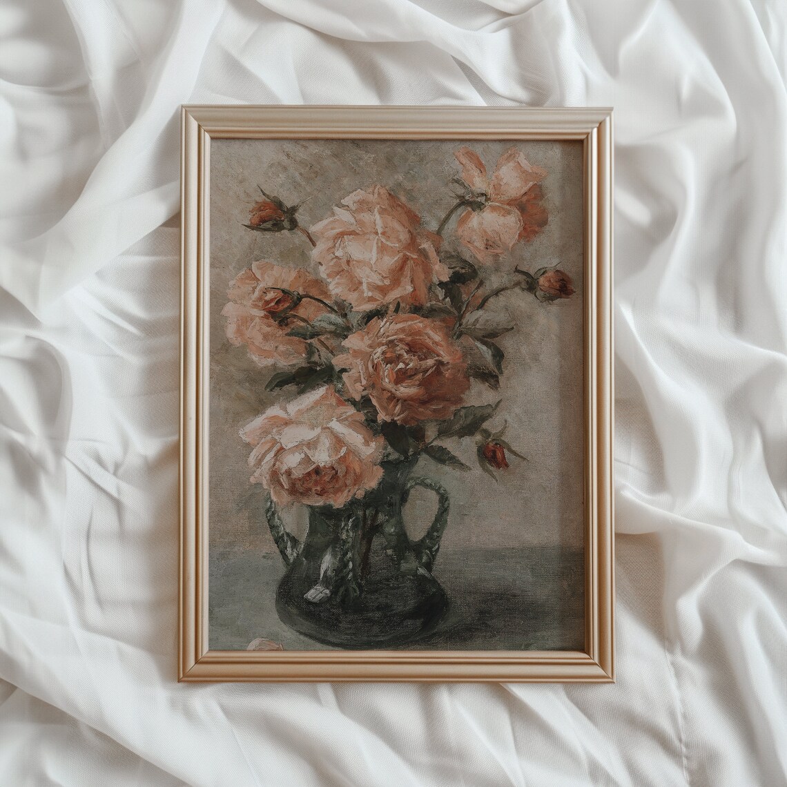 Flower Painting Vintage Still Life Roses Art Print