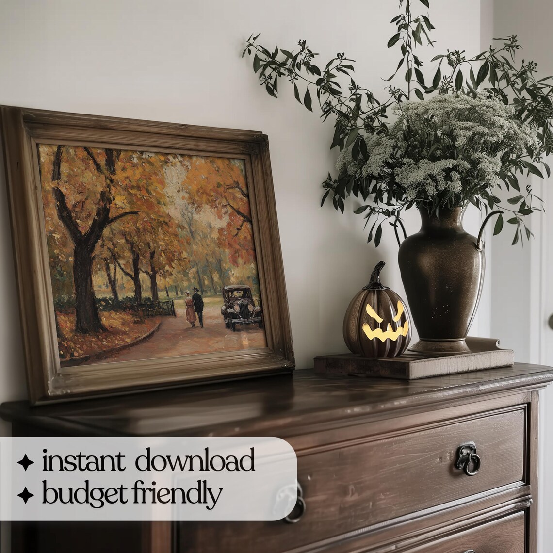 Fall In Central Park Vintage Autumn Landscape Art Print - Image 5