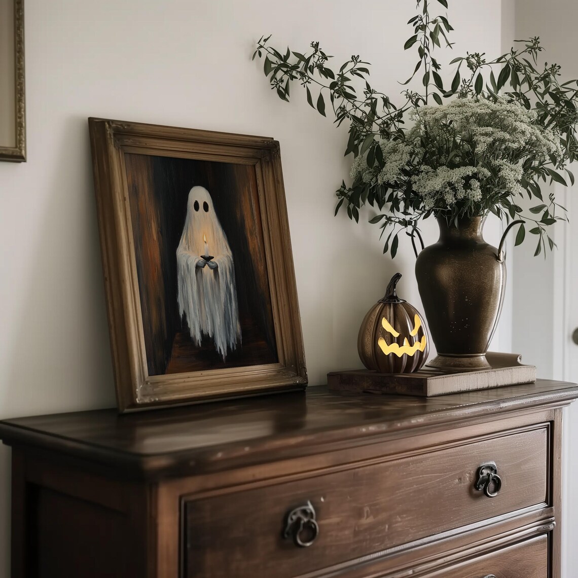 Ghost Holding a Candle Halloween Poster, Dark Academia - Image 5