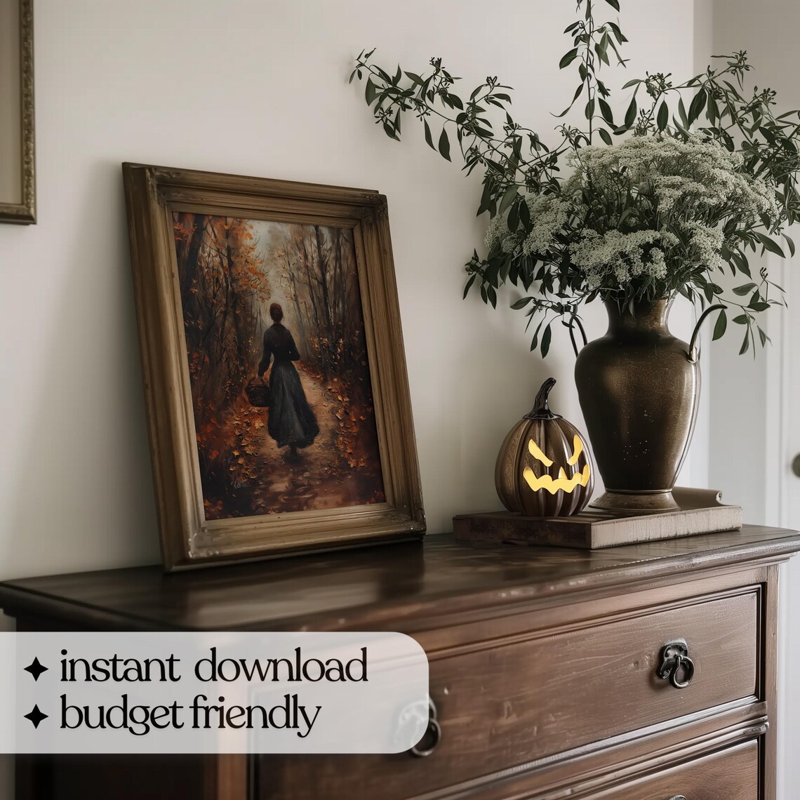Rustic Fall Print, Vintage Style Autumn Forest Art - Image 5