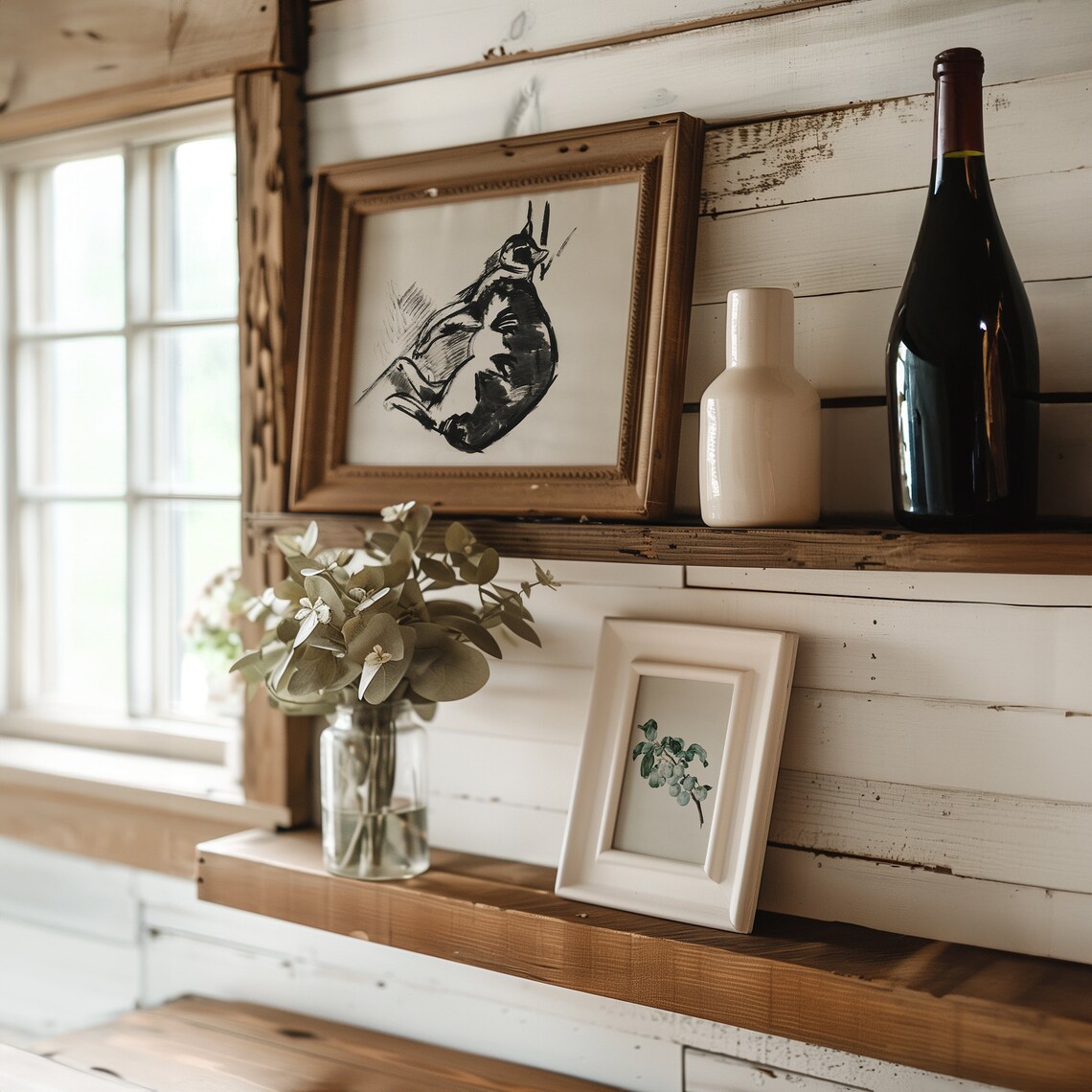 Sleeping Cat Vintage Farmhouse Wall Art Print - Image 3