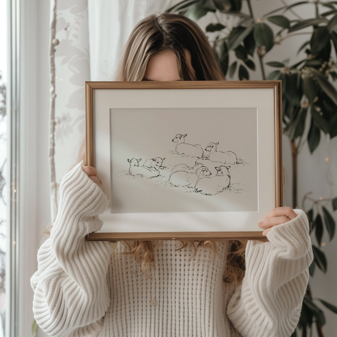 Vintage Sheep Nursery Animal Sketch Art Print - Image 2