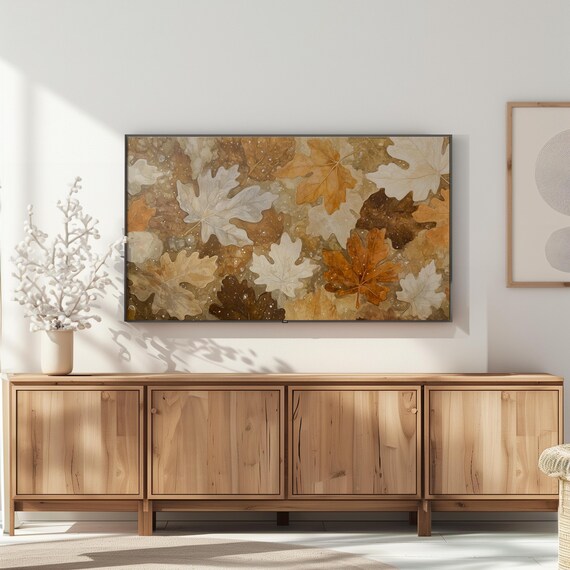 Fallen Autumn Leaves Warm Botanical Cozy Frame TV Art Poster