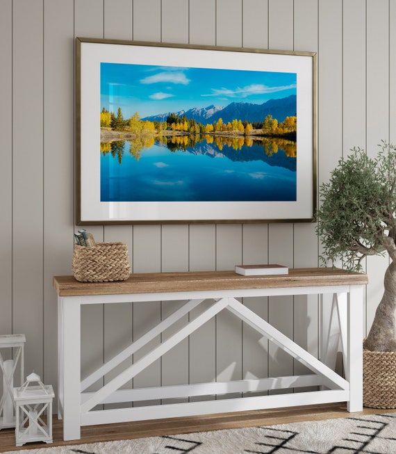 Quarry Lake Canmore Autumn Mountain Art Print